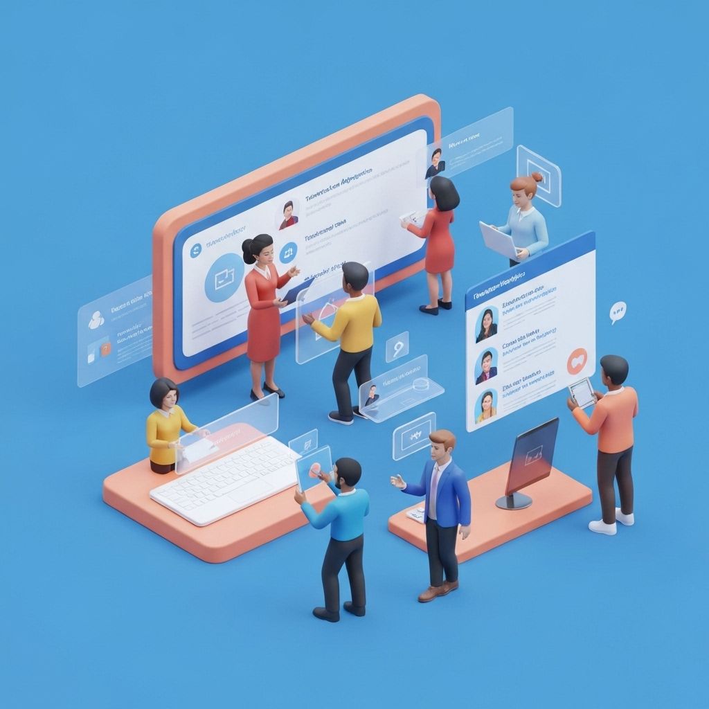 Diverse professional team collaborating in modern office environment